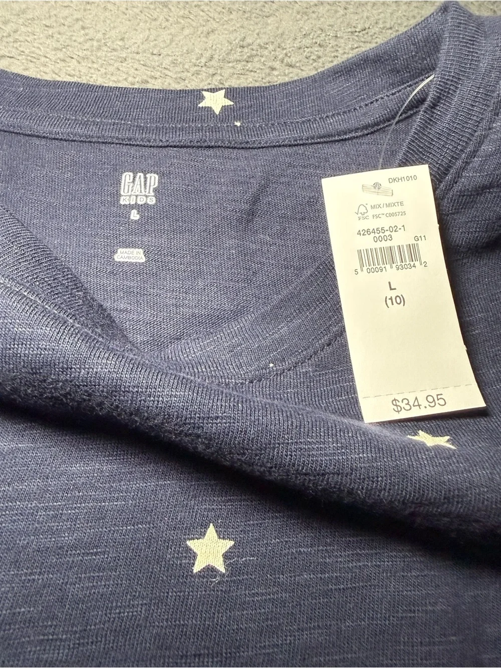 GAP Girls Navy Dress with White Star Print